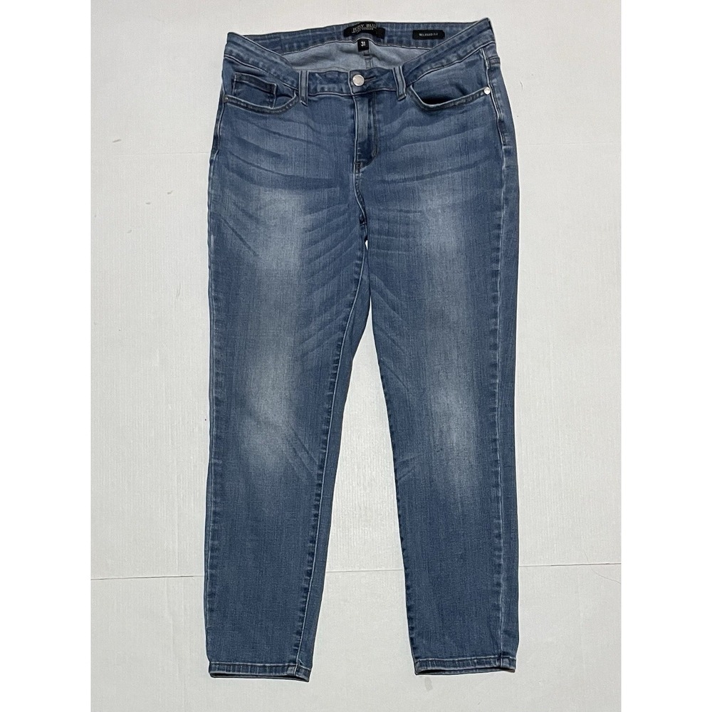 Judy Blue Relaxed Fit Jeans Womens 31 X 26.5 Blue Mid Rise Tapered Stretch Denim